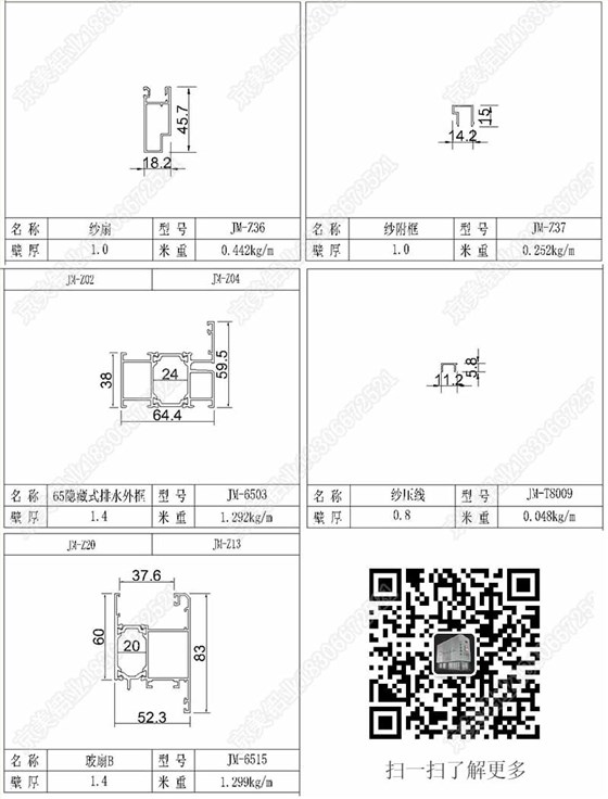 65斷橋雙內開型材圖 02